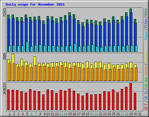 Daily usage for November 2021