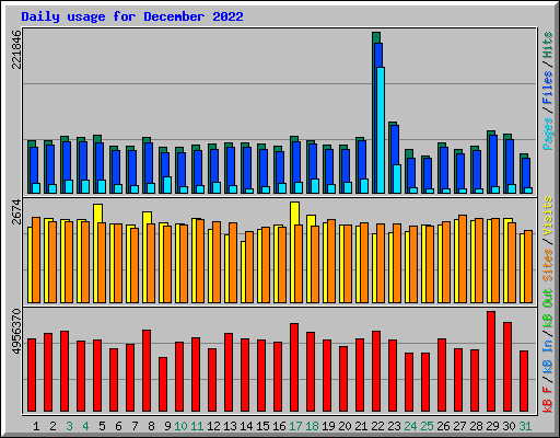 Daily usage for December 2022