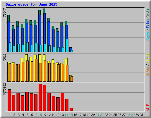 Daily usage for June 2025