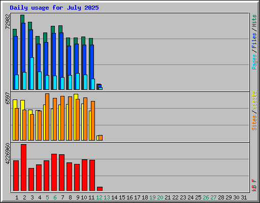 Daily usage for July 2025