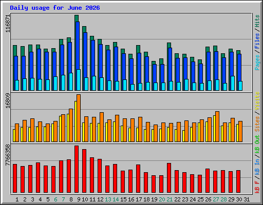 Daily usage for June 2026