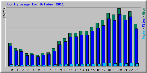 Hourly usage for October 2011