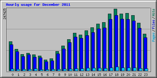 Hourly usage for December 2011
