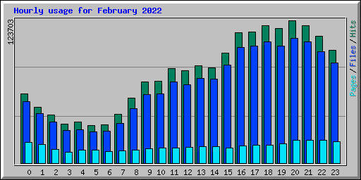 Hourly usage for February 2022