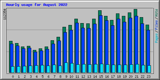 Hourly usage for August 2022