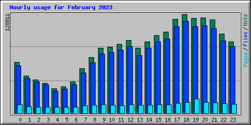 Hourly usage for February 2023