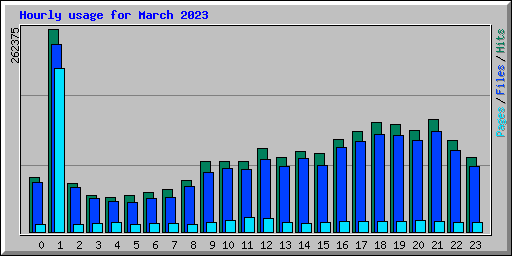 Hourly usage for March 2023