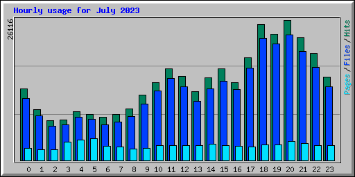 Hourly usage for July 2023