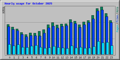 Hourly usage for October 2025